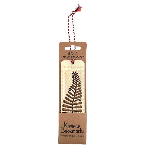 NZ Silver Fern Wooden Bookmark