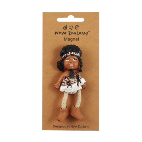 NZ Māori Girl with Rope Legs Magnet
