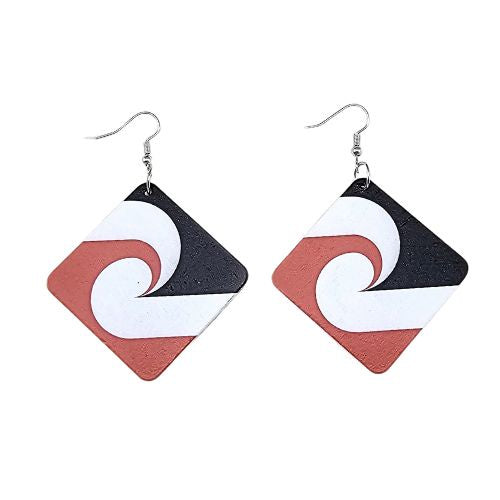 NZ Māori Flag Diamond Earrings