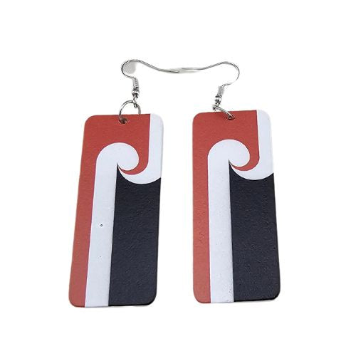 NZ Māori Flag Rectangle Earrings