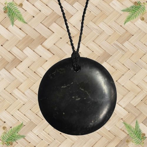 NZ Greenstone Disc Pendant - 55mm