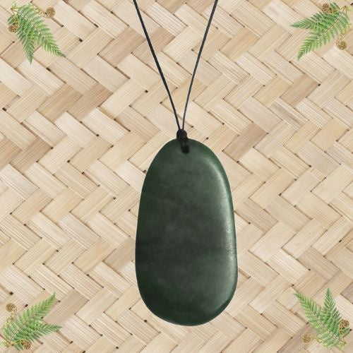 NZ Greenstone Drop Pendant - 47mm