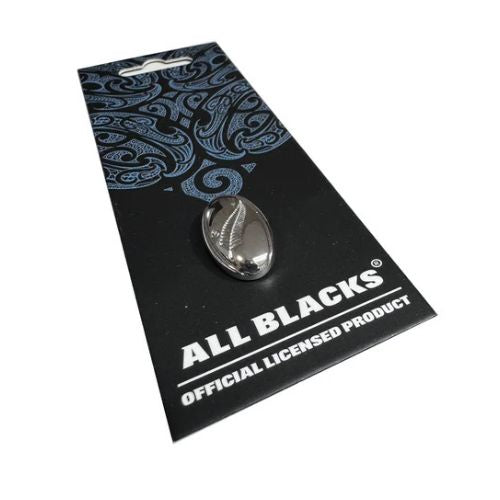 All Blacks Silver Rugby Ball Ferns Lapel