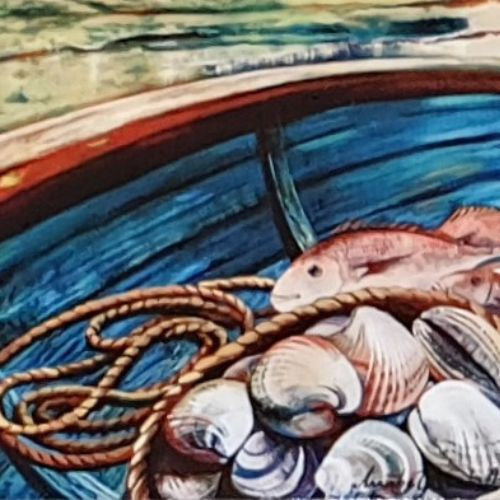 Cockle & Snapper Ceramic Tile - 15cm