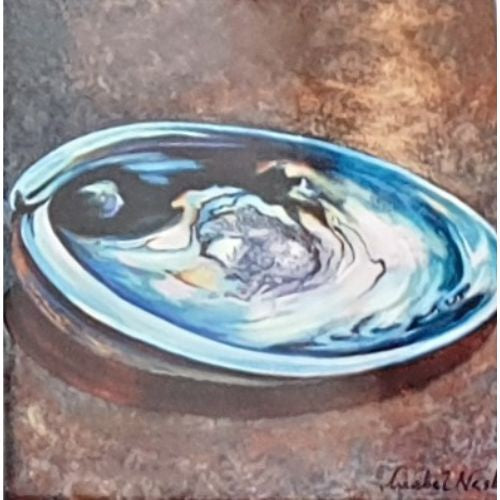 Painted Paua Ceramic Tile - 15cm