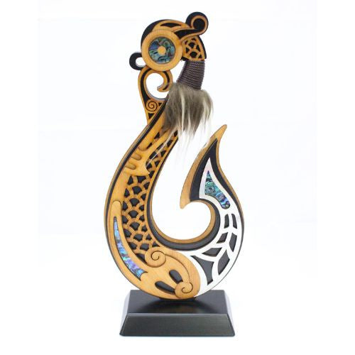 Large Standing Wooden Fish Hook