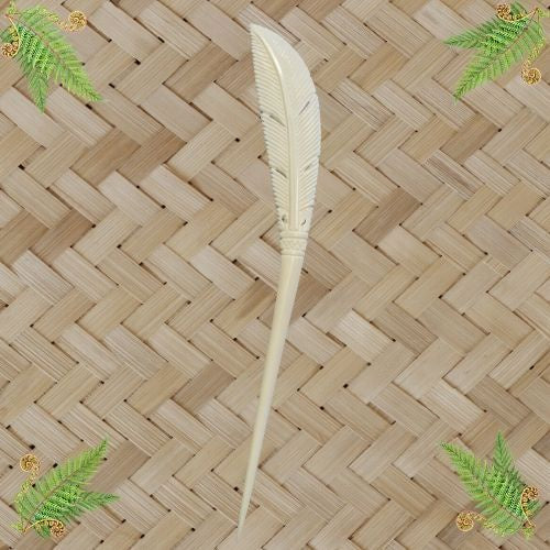 Bone Feather Hair Stick - 195mm