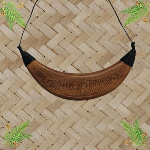 Wood Engraved Breastplate with Koru - 155mm