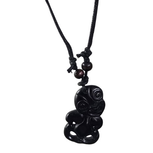Resin Tiki Pendant - Black