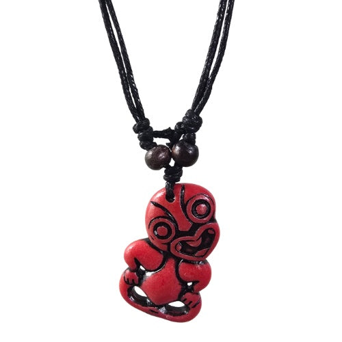 Resin Tiki Pendant - Red