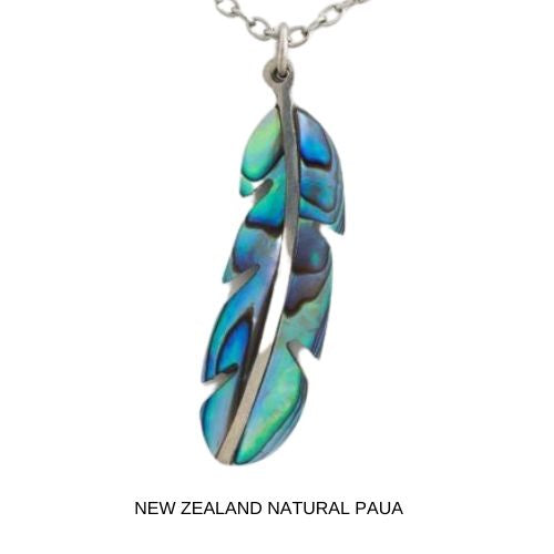 Paua Feather Pendant
