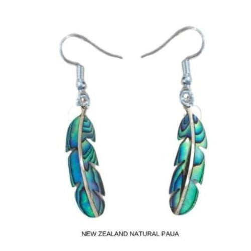 Paua Feather Earrings