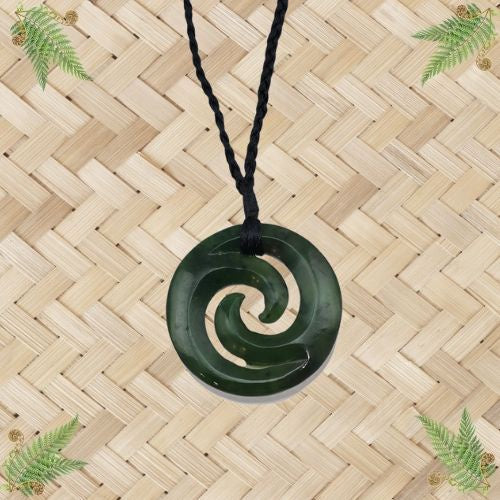 NZ Greenstone Closed Double Koru Pendant - 35mm