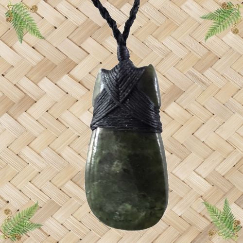 NZ Greenstone Toki with Round Bottom Pendant - 55mm
