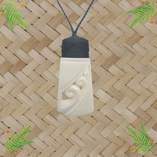 Bone Toki Koru Pendant - 50mm