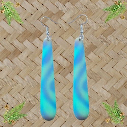 Bone Teardrop Painted Plain Earrings - 70mm