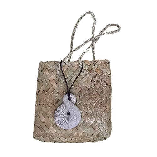 Whale Bone Twist Engraved Pendant - 40mm