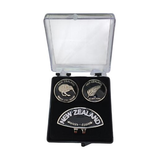 Kiwi Fern Golf Cap Marker Set - Black
