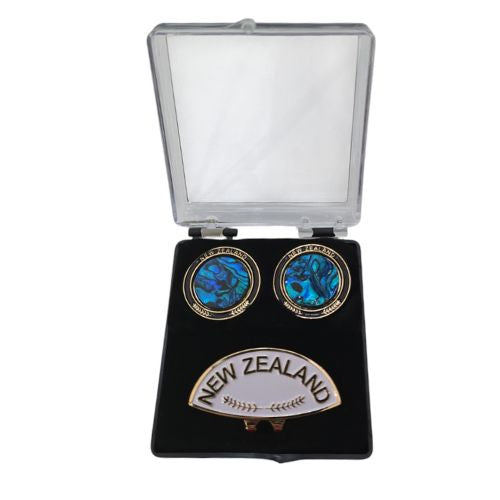 Paua Golf Cap Marker Set - White