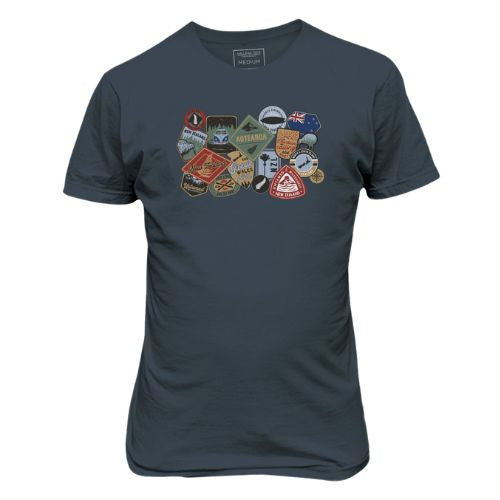 Adults Multi Badge Tee - Dark Navy