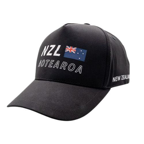 Adults NZ Aotearoa Flag Cap - Black