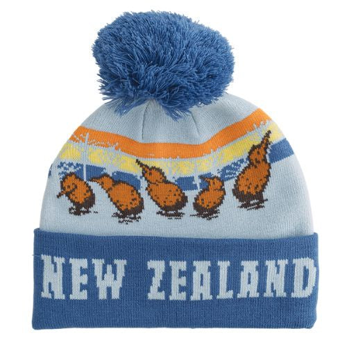 Kids 5 Kiwis Knit Beanie with PomPom