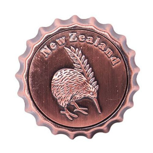 Kiwi & Fern Bottle Cap Opener Magnet - Copper