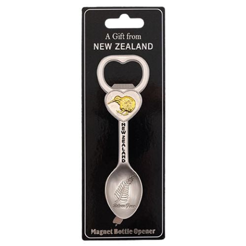 NZ Kiwi Gold Spoon Opener Magnet