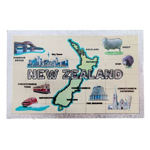 NZ Map Icons Foil Magnet