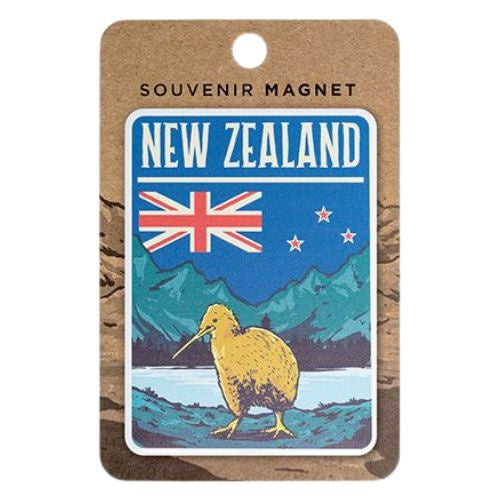 Kiwi & Flag Retro Magnet