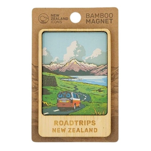 NZ Roadtrip 3-Layer Bamboo Magnet