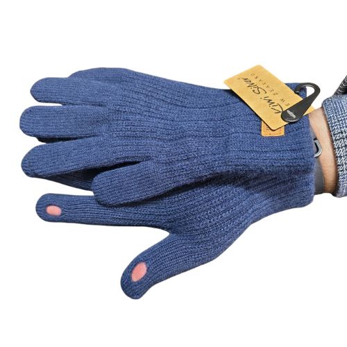 Text Gloves - Navy - Medium