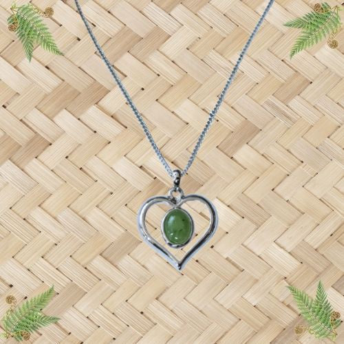 Jade Oval Heart Pendant