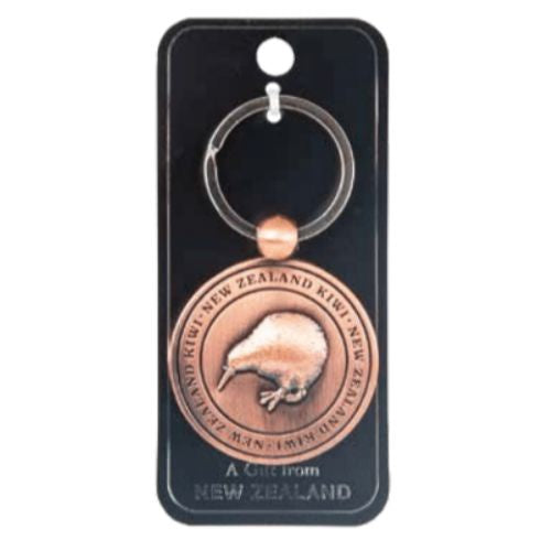 Kiwi NZ Round Keyring - Copper