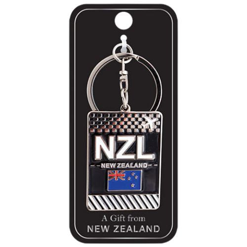 NZL Flag Metal Keyring