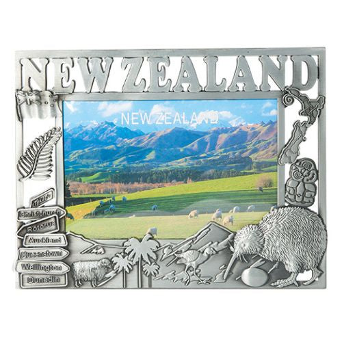 New Zealand Photo Frame - Pewter