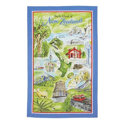 North Island of NZ Tea Towel