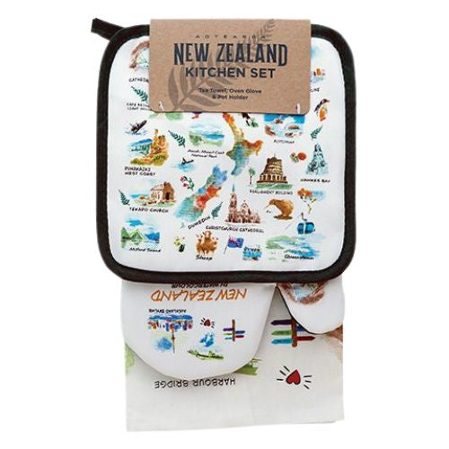 NZ in Watercolour 3pc Set - Green
