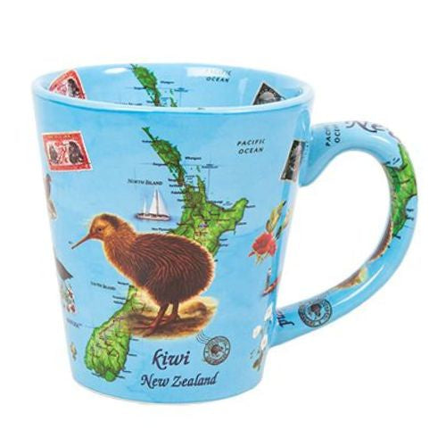 Kiwi NZ Stamps Mug - Blue