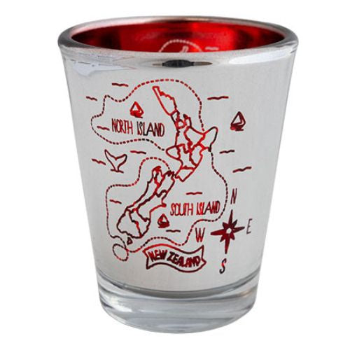 NZ Map Shot Glass - Red