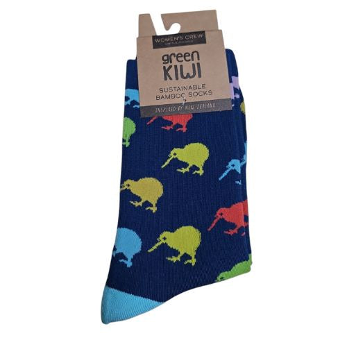 Womens Bamboo Socks - Coloured Kiwis