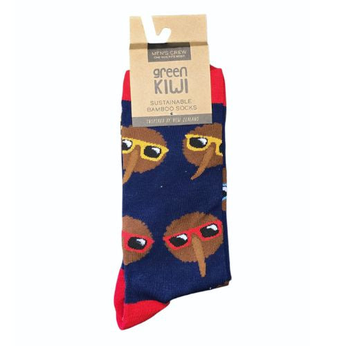 Mens Bamboo Socks - Kiwi Face