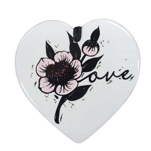Native Flowers Ceramic Heart