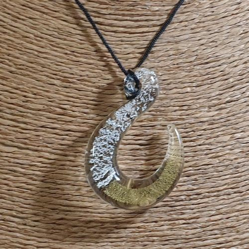 Glass Fish Hook Pendant