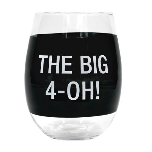 The Big 4-OH Wine Glass - Black