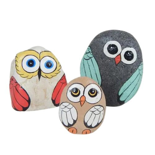 Stone Owls - Set of 3