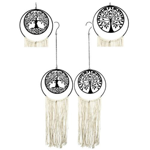 Tree Of Life Metal Hanger with Tassles - 95cm