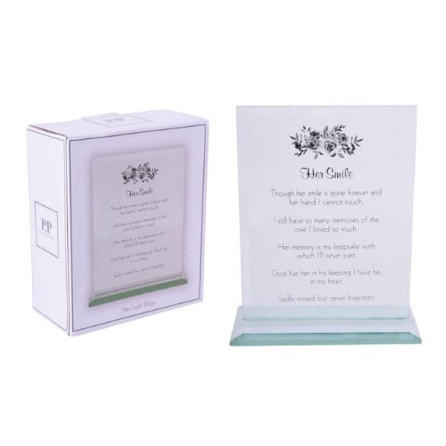 Her Smile Glass Plaque