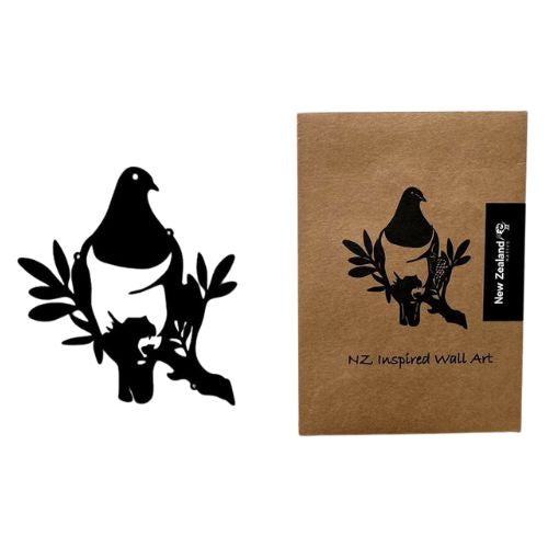 Kereru on Branch Metal Wall Hanging