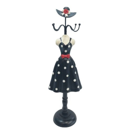 Black Dress with White Polka Dots Jewellery Stand